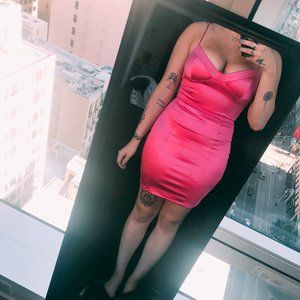 Bright Pink Body Con Dress